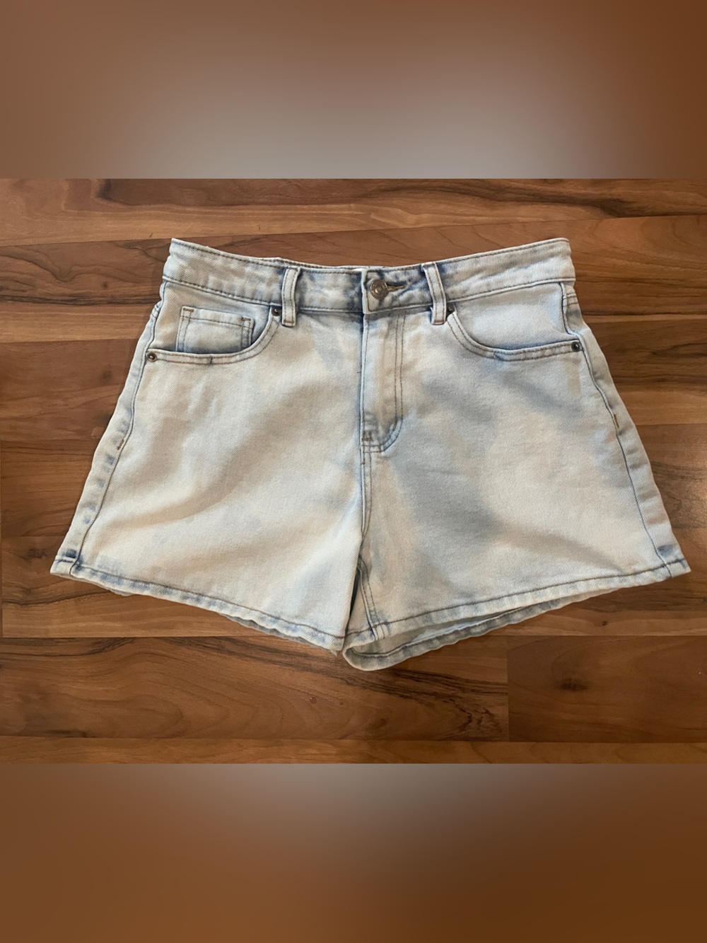 Project Rebel Light Wash Denim High-Rise Women’s Juniors Jean Shorts size 7 - Picture 2 of 6